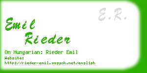 emil rieder business card